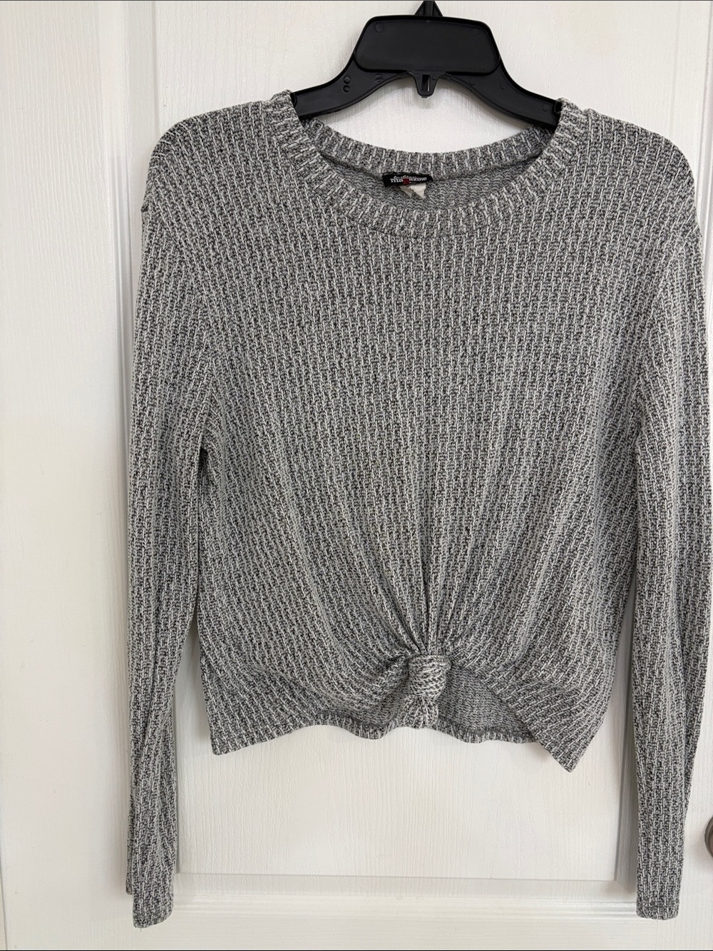 Twist-Front Crew Sweater